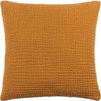 Yard Lark Muslin Crinkle Cotton Filled Cushion 45cm x 45cm Cumin