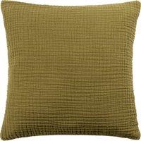 Yard Lark Muslin Crinkle Cotton Filled Cushion 45cm x 45cm Khaki