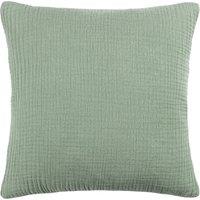 Yard Lark Muslin Crinkle Cotton Filled Cushion 45cm x 45cm Eucalyptus