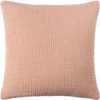 Yard Lark Muslin Crinkle Cotton Filled Cushion 45cm x 45cm Pink Clay