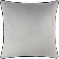 Paoletti Meridian Velvet Filled Cushion 55cm x 55cm Silver Navy
