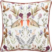 Evans Lichfield Mirrored Robin Watercolour Printed Piped Filled Cushion 43cm x 43cm Sunset