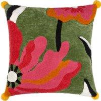 Furn Poppy Embroidered Filled Cushion 50cm x 50cm Multi