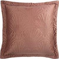 Paoletti Palmeria Quilted Velvet Filled Cushion 60cm x 60cm Blush