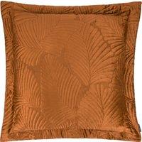 Paoletti Palmeria Quilted Velvet Filled Cushion 60cm x 60cm Rust