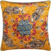 Wylder Tropics Tigerscope Velvet Piped Filled Cushion 50cm x 50cm Multi