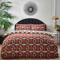 Furn Avalon Geometric Duvet Cover Bedding Set Brick