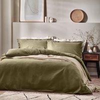 Yard Waffle Textured Duvet Cover Bedding Set Olive
