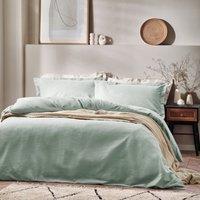 Yard Waffle Textured Duvet Cover Bedding Set Seafoam