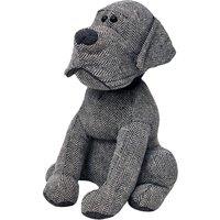 Herringbone Dog Novelty Doorstop Grey
