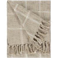 Beni Check Fringed Throw 130cm x 180cm Stone Natural