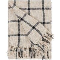 Beni Check Fringed Throw 130cm x 180cm Natural Black