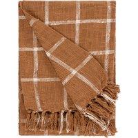 Beni Check Fringed Throw 130cm x 180cm Ginger Natural