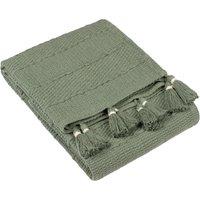 Caliche Woven Tasselled Throw 130cm x 180cm Khaki