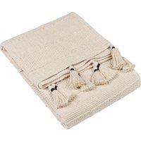 Caliche Woven Tasselled Throw 130cm x 180cm Natural