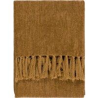 Harri Herringbone Fringed Throw 130cm x 180cm Honey