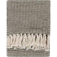 Lorne Waffle Fringed Throw 150cm x 200cm Lichen