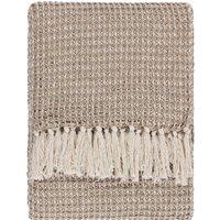 Lorne Waffle Fringed Throw 150cm x 200cm Biscuit