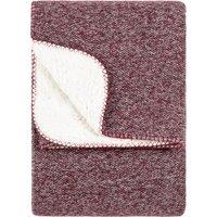 Nurrel Sherpa Knitted Throw 130cm x 180cm Berry
