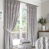Curtina Trinity Ready Made Pencil Pleat Curtains Silver
