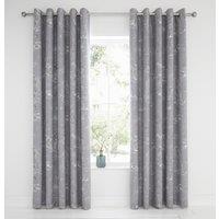Dreams & Drapes Oriental Garden Ready Made Eyelet Curtains Grey