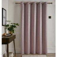 Fusion Strata 66x84 Eyelet Door Curtain Blush