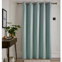 Fusion Strata 66x84 Eyelet Door Curtain Duck Egg