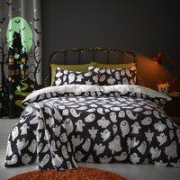 Halloween Spooky Ghosts Duvet Cover Bedding Set Grey