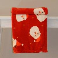 Jolly Santa 120cm x 150cm Throw Red