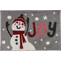 Snowman Bath Mat Grey