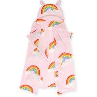 Catherine Lansfield Rainbow Hearts Cosy Fleece 90x125cm Throw Pink