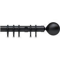 28mm Nikola Ball Metal Curtain Pole Black