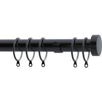 28mm Stud Curtain Pole Black
