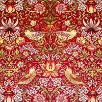 William Morris Strawberry Thief Velvet Fabric Wine