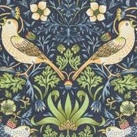 William Morris Strawberry Thief Outdoor Fabric Navy