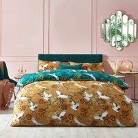 Furn Demoiselle Tropical Single Duvet Cover Bedding Set Mustard