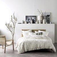 Linen House Haze Tufted Polka Dot Duvet Cover Bedding Set White