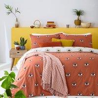 Furn Theia Abstract Eyes Duvet Cover Bedding Set Clay Pink