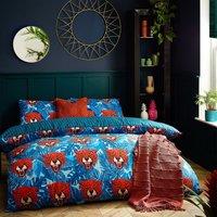 Furn Untamed Cheetah Duvet Cover Bedding Set Blue