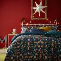 Furn Yuletide Treats Pyjama Fleece Junior Childrens Bedding Navy