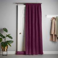 Chenille 56x84 Interlined Pencil Pleat Door Curtain Aubergine