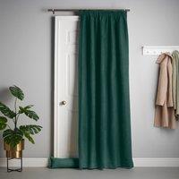 Chenille 56x84 Interlined Pencil Pleat Door Curtain Green