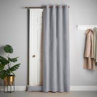 Chenille 56x84 Interlined Eyelet Door Curtain Silver
