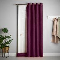 Chenille 56x84 Interlined Eyelet Door Curtain Aubergine