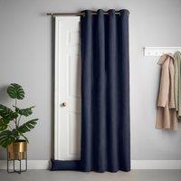 Chenille 56x84 Interlined Eyelet Door Curtain Navy