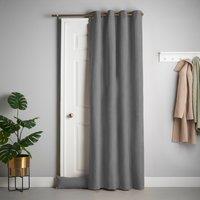Chenille 56x84 Interlined Eyelet Door Curtain Slate