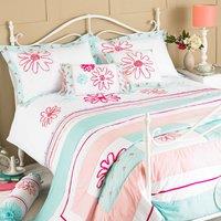Harriet Floral 240x260cm Bedspread Duck Egg