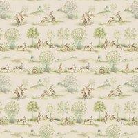 Voyage Maison Boxing Hares Printed Linen Fabric Linen