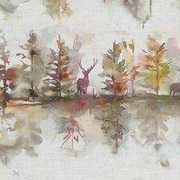 Voyage Maison Wilderness Printed Cotton Fabric Plum Cream