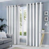 Sorbonne Ready Made Lined Eyelet Curtains White